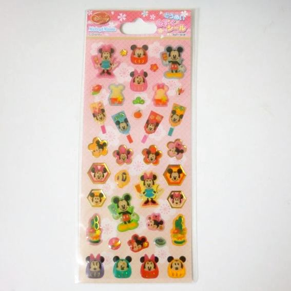 Photo1: Disney Mickey Minnie Mouse Drop Vinyl Sticker A happy New Year Japan Brand New  (1)