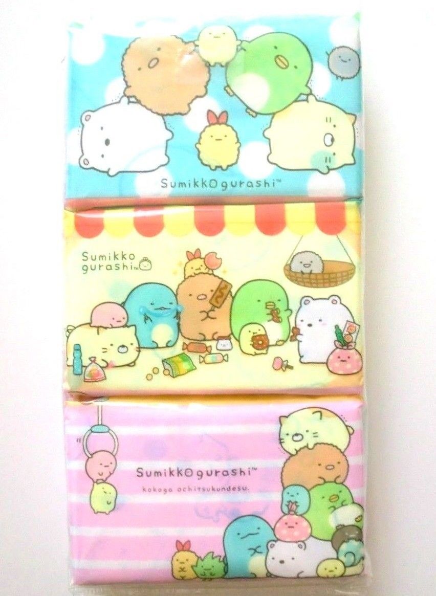 Photo1: San-X Sumikko gurashi Pocket Tissue 6 pcs New (1)