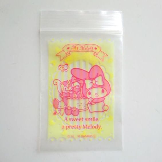 Photo1: Sanrio My Melody Plastic Ziplock Mini Bags Strawberry 25pcs Brand New (1)