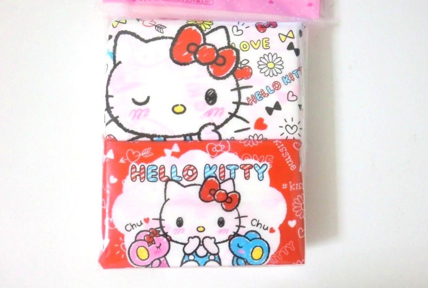 Photo1: Sanrio Hello Kitty Pocket Tissue 4 pcs white red Brand New (1)