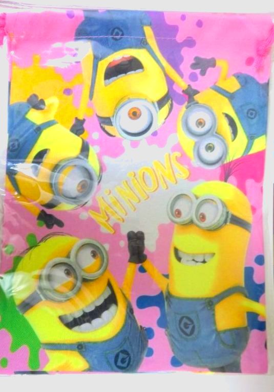 Photo1: Minions Pouch Kinchaku Mini Bag Lunch Bento Pink Brand New (1)