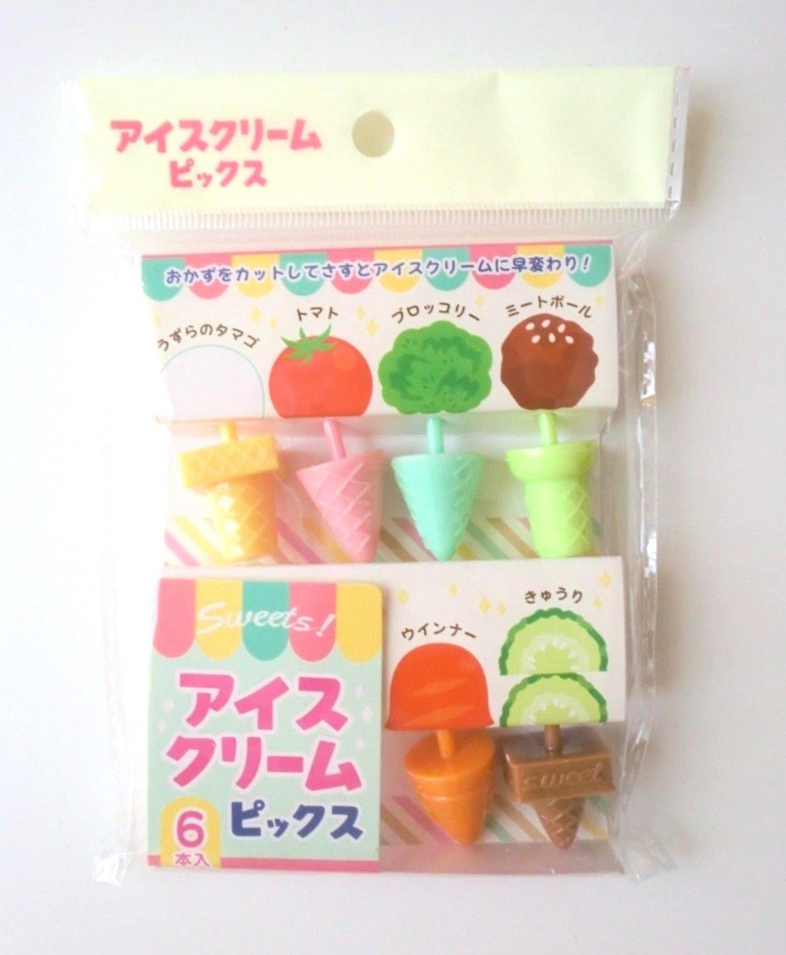 Photo1: Bento Lunch Box Accessories Food Picks Soft Cream Transformation 6 pcs New (1)