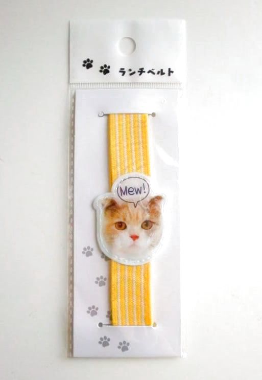 Photo1: Bento Lunch Box Belt cat yellow Brand New (1)