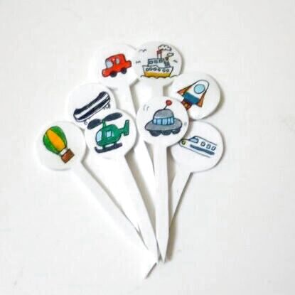 Photo1: Bento Lunch Box Accessory Food Picks cars vehicle 8 pcs party gift Brand-New (1)