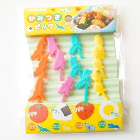 Photo1: Bento Lunch Box Accessory Food Picks animal bite 12 pcs Brand-New (1)